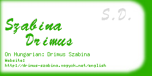 szabina drimus business card